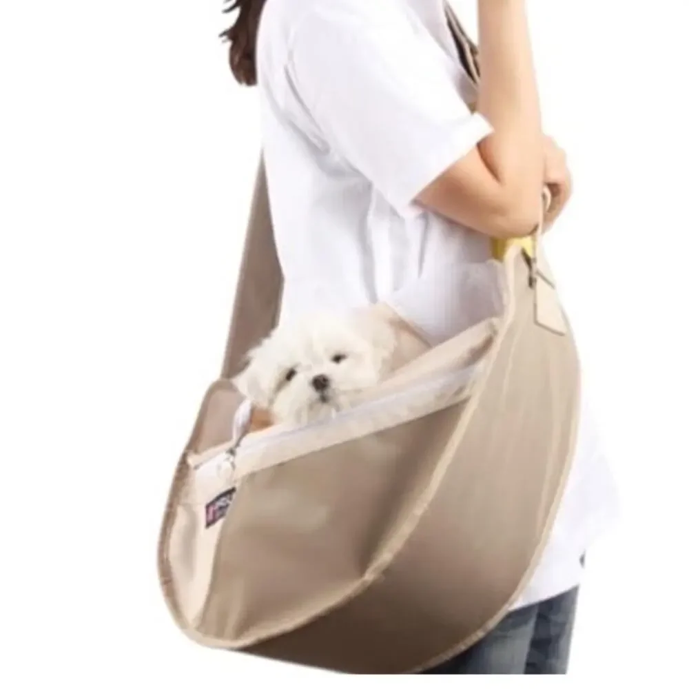 New Fundle Communion Pocket Pet Sling Carrier Bag Standard Size 0-11 lb Beige